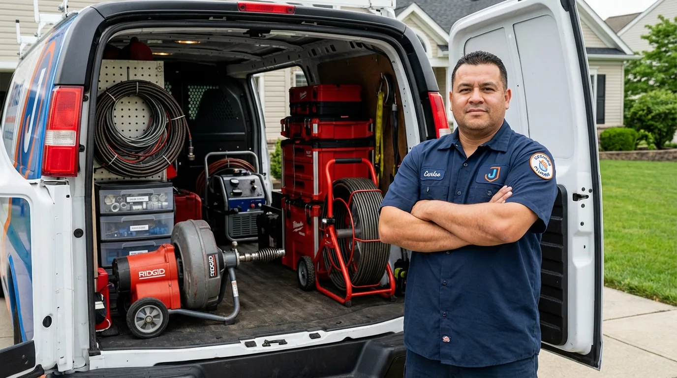 Professional drain cleaning equipment and Johns Plumbing LLC plumber in Pearl
